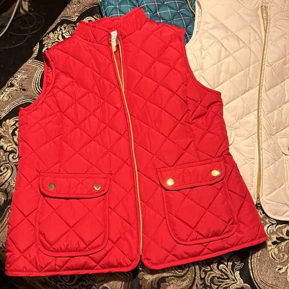 St. John’s Bay Quilted Vests 3 total.                 Red-Plaid-Off White - Picture 2 of 7